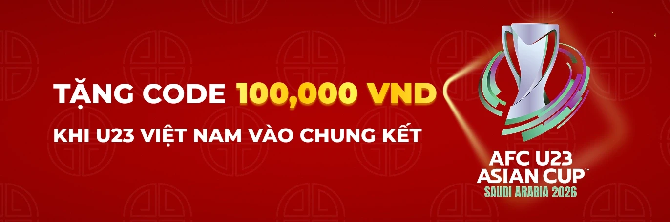 HO88 Tặng Gift Code 100,000 VND khi U23 Việt Nam giành vé vào Chung Kết (20/01/2026)
